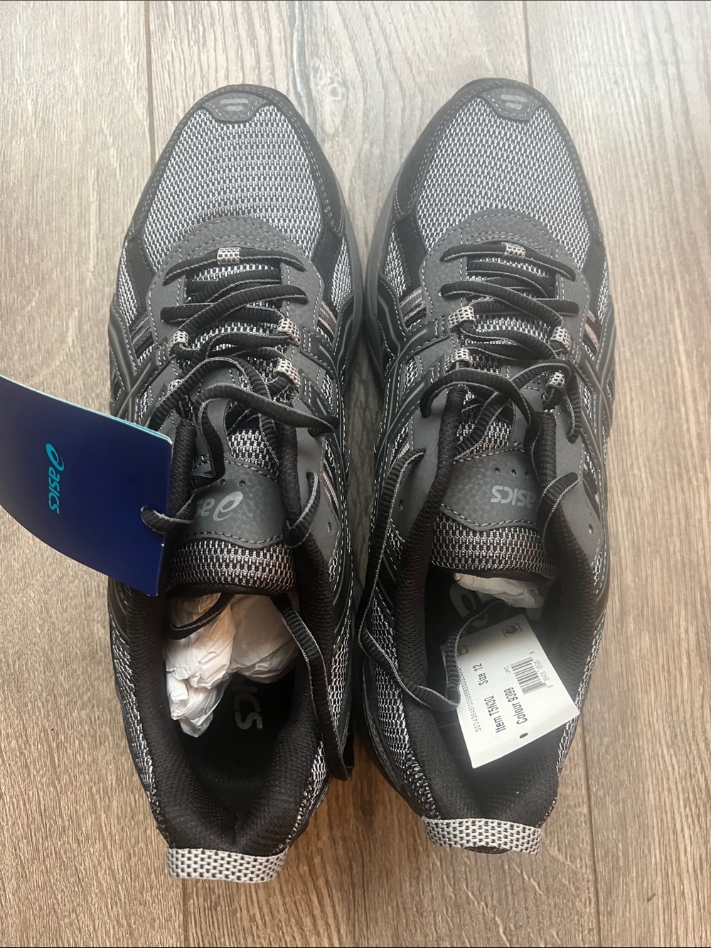 ASICS Black & Gray Men's Athletic Running Shoes, Size 12M